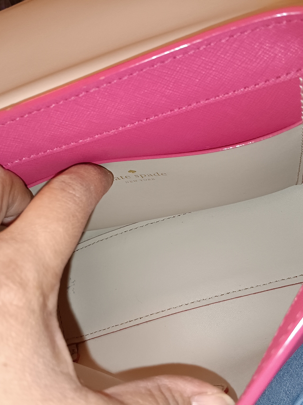 kate spade Pink Crossbody Bag with Gold Strap and Bow Detail - Picture 13 of 14